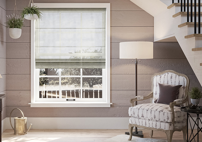 Coachella Voile, Silver Glint - Roman Blind - Image 3